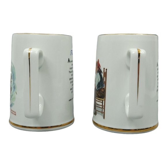 Vintage Norman Rockwell Coffee Cup 12 Oz Mugs Braving The Storm For a Good Boy - Picture 4 of 12